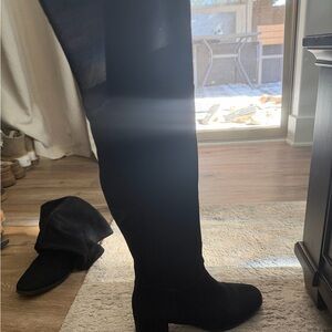 Over the knee suede boots